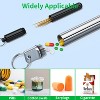 4 Pieces Metal Portable Toothpick Holder, Aluminum Alloy Pocket Case with Keychain for Outdoor Picnic, Silver & Black - 4 of 4