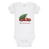 Everyday Kids Christmas Collection My First Christmas Red Truck Baby Onesie – Holiday Tree Pickup Graphic Bodysuit - 2 of 4