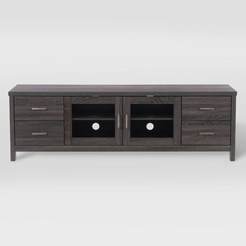 Hollywood Cabinet with Doors TV Stand for TVs up to 80&#34; Dark Gray - CorLiving, 1 of 13