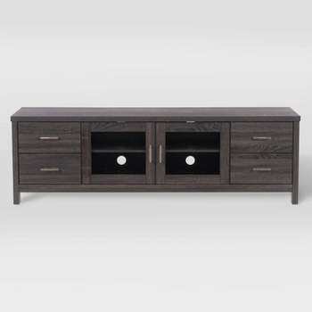 Hollywood Cabinet with Doors TV Stand for TVs up to 80" Dark Gray - CorLiving