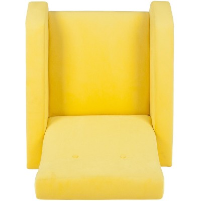 Aida Yellow Velvet Mid-Century Modern Accent Chair
