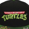 TMNT Classic Retro Cartoon Characters & Logo Men's Black Precurve Snapback Hat - 3 of 4