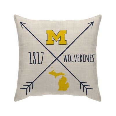 NCAA Michigan Wolverines Cross Arrow Decorative Throw Pillow