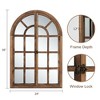 Wooakway 36"H Charcoal Brown Arch Windowpane Decorative Wall Mirrors with Opening Windows for Living Room Bedroom Entryway - 4 of 4