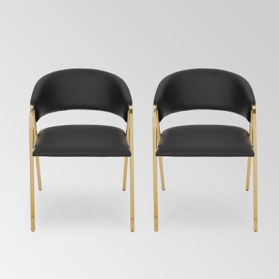 Set of 2 Gazo Modern Dining Chair Black - Christopher Knight Home