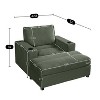 Kumasinova 42.8" Chaise Lounge Chair,Corduroy Sleeper Sofa with Storage Ottoman,Cup Holders,USB Port,Upholstered Single Sofa for Living Room - 3 of 4