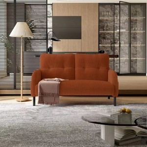 Okak Modern Corduroy Tufted 2-Seater Loveseat Sofa with Sturdy Metal Feets,Upholstered Armchair Sofa Couch for Living Room,Apartment - 1 of 4