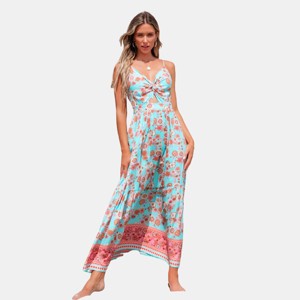 Women's Floral Sweetheart Twist & Keyhole Maxi Dress - Cupshe - 1 of 4