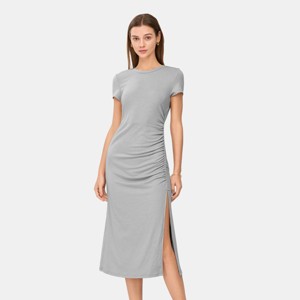 Women's Short Sleeve Ruching Bodycon Midi Dress - Cupshe - 1 of 4