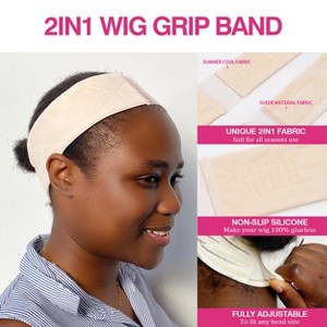Labhairs 2IN1 Wig Grip Band - Reusable Silicone Anti-Slip Headband, Comfortable& Breathable Secure Fit for All Seasons. Easy Wear for Newbies - 1 of 4