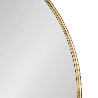 Caskill 40" Round Gold Wood Wall Mirror