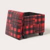 Patchwork Plaid Storage Ottoman Red/Black - Woolrich x Target - 3 of 4
