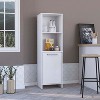 Depot E-Shop Kitchen Pantry 59" H, Two Open Storage Shelves, Single Door Cabinet, Two Interior Shelves - 2 of 4