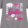 Girls' - Barbie - Valentine's Collage Graphic Short Sleeve Fleece Dress - 2 of 4