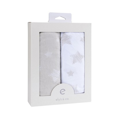 Tan and White Star Jersey Cotton Baby Changing Pad Cover Set