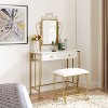 KTMBDW Vanity Mirror Table Set, Makeup Desk Vanity with Stool, Vintage Bedroom Vanity Storage Dressing Table for Women and Girls, White - image 3 of 4