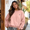 Dalix Heartly Ghost Embroidery Relaxed Crewneck Sweatshirt Soft Fleece Fit Lounge Womens - 3 of 4