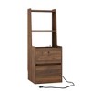 JUJABU Modern Bedroom Nightstand with Charging Station, Night Light, Bookshelf & Storage Cabinet - 2 of 4