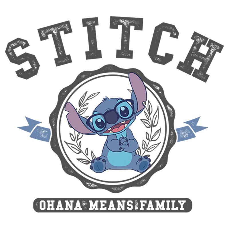 Girl's Lilo & Stitch Ohana Means Family Collegiate T-Shirt, 2 of 5