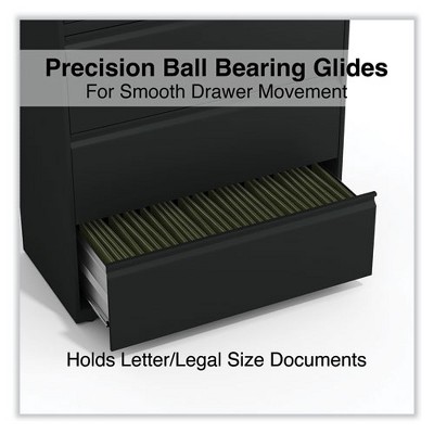 Black 4-Drawer Lockable Steel Lateral File Cabinet