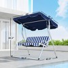 3-Person Porch Swing with Canopy, Patio Swing Chair, Outdoor Canopy Swing Bench with Adjustable Shade, Cushion and Steel Frame - 3 of 4
