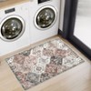 Washable Vintage Floral Living Room Bedroom Rugs, Distressed Print Farmhouse Carpet for Dining Room Kitchen, Retro Accent Home Decor Rugs - 4 of 4