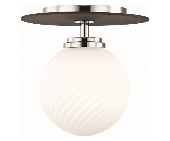 1pc Ellis Small Flush Mount Brushed Nickel - Mitzi by Hudson Valley