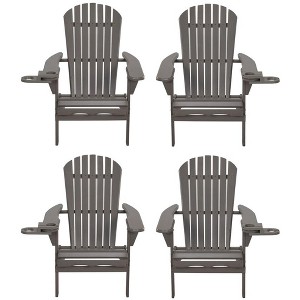 Jiallo Foldable Adirondack Chair with cup holder set of 4 - 1 of 4