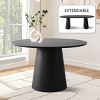 Extendable Dining Room Table,47" Wood Round Dining Table for Dining Room,Kitchen,Farmhouse-Tanpinhause - 3 of 4