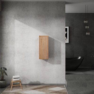 Vynxaria 12" Bathroom Side Cabinet with Soft Close Doors and a Floating Mounting Design, Combining Modern Style with Functional Storage for Your Space