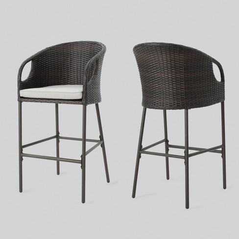 Outdoor best sale wicker barstool