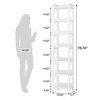 Resenkos Bookshelf, Bookcase Standing Shelf Unts,7-Tier Corner Shelf, 78.7" Narrow Bookshelf Corner Bookcase,White - 2 of 4