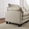 MYINDA Modern Velvet L-Shaped Sofa, 3-Seater Upholstered Sectional Sofa with Removable Feet for Living Room - 2 of 4