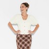 Women's Puff Short Sleeve V-Neck Cardigan - Wild Fable™ - 2 of 3