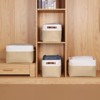 Aoibox 15 Inch Storage Baskets with Handles for Shelves Collapsible Fabric Bins Hard Bottom Closet Organizer Khaki 4 Pack - 2 of 4