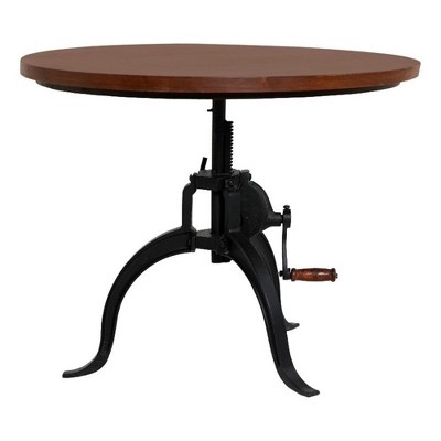 Carolina Living Riley Adjustable Height Rustic Coffee Table - Chestnut Top - Black Base