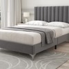 Full/Queen Bed Frame with Adjustable Velvet Headboard, Wooden Slat Support, No Box Spring Needed, Easy Assembly, Noise-Free - 4 of 4