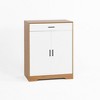 VYNXARIA Shoe Storage Cabinet with 3 White Panel Flip Drawers, Freestanding Organizer for Entryway, Narrow Shoe Rack Cabinet - 3 of 4