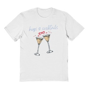 Social Collective Men's Hugs & Cocktails  Valentines Day Short Sleeve Graphic Cotton T-Shirt - 1 of 3