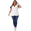 Agnes Orinda Women's Plus Size Sleeveless Denim Button Down V Neck Jean Vest - 3 of 4