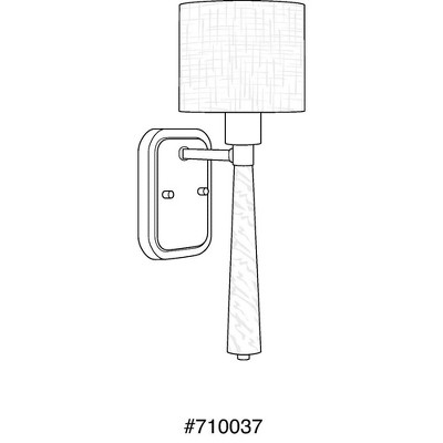 Vintage Gold and White Silk Shade Wall Sconce