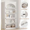 Arched Bookcase 5 Shelf Bookshelf 68.7" Tall Bookcase Farmhouse Curved Storage Rack Wooden Bookshelves for Home Office, Living Room - 4 of 4