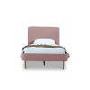 Twin Heather Velvet Upholstered Bed Blush/Gold - Manhattan Comfort: Mid-Century Modern, No Box Spring Needed - 3 of 4
