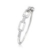 RS Pure by Ross-Simons Diamond-Accented Paper Clip Link Ring in Sterling Silver - 2 of 4
