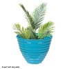 Alpine Corporation Ribbed Plastic Indoor Outdoor Planter Blue 16"x16"x12": Durable, No Assembly, Freestanding - 3 of 4