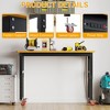 60" Adjustable Height Work Bench with Power Outlet, Heavy Duty Solid Wood Work Table, Max 2200 LBS Capacity - 4 of 4