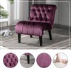 CAVINAS Velvet Accent Chair, Ergonomic Recliner Chair with Wood Legs, Upholstered Reading Chair for Living Room, Bedroom - 3 of 4