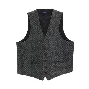 Gioberti Men's 6 Button Slim Fit Formal Herringbone Tweed Vest - 1 of 4