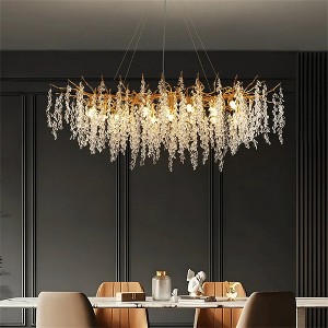 Siljoy Elegant Luxury French Creative Branch Design with Tassel Glass Chandelier - 1 of 4