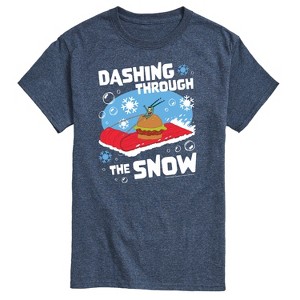 Men's - SpongeBob SquarePants - Dashing Through The Snow Plankton Christmas Short Sleeve Graphic T-Shirt - 1 of 4
